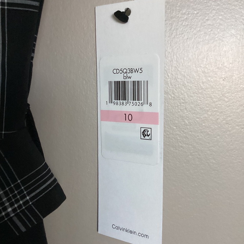 Calvin Klein Windowpane Plaid Cap Sleeve Midi Shirtdress, size 10 - Picture 6 of 12